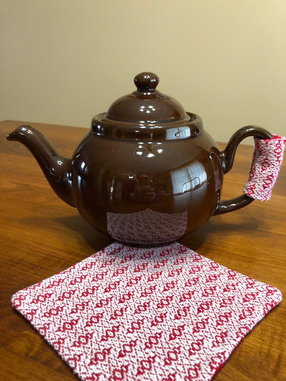 Tea Pot Handle Cover And Trivit Handwoven Tea Cozy Hand Made Etsy