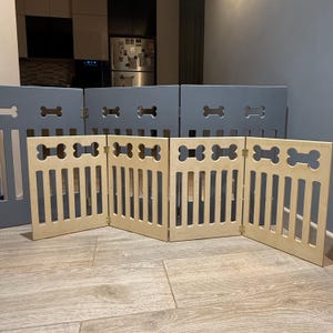Portable Wooden Pet Gate, No-Drill Dog Barrier for Stairs, Doors & Patios | Custom Freestanding Puppy Divider