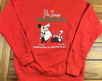 Vintage Pea Soup Anderson's Hap-Pea and Pea-Wee Red Crewneck Sweatshirt M