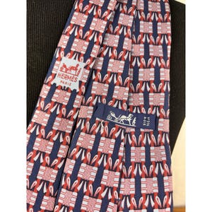 Hermes Men's Silk Tie France Vintage 57"