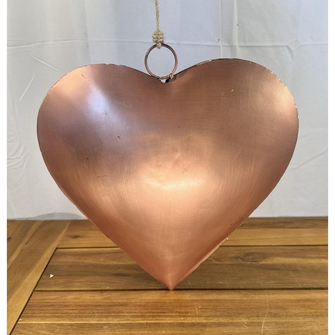 Hand Hammered Rustic Copper Heart Wall Decor Farmhouse Hanging 11 ...