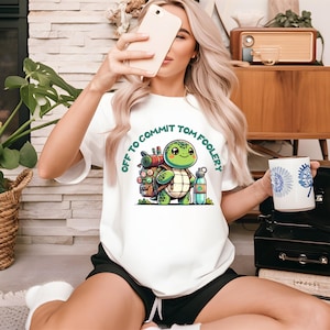 Off to Commit Tom Foolery Frog T-shirt. Comfort Colors Funny Weirdcore Sayings Unique Tshirt Tee Adults Men Women Meme Graphic Sarcastic