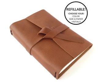 Personalisiertes nachfüllbares Leder-Journal, Benutzerdefiniertes nachfüllbares Leder-Journal Leder gebunden, Herren Leder Journal, Freund Geschenk, Monogramm Reisegeschenk