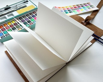 Personalized Watercolor Sketchbook, Mixed Media Sketchbook, Cotton Watercolor Sketchbook 140 lb Cold Press Cotton Watercolor Paper Journal