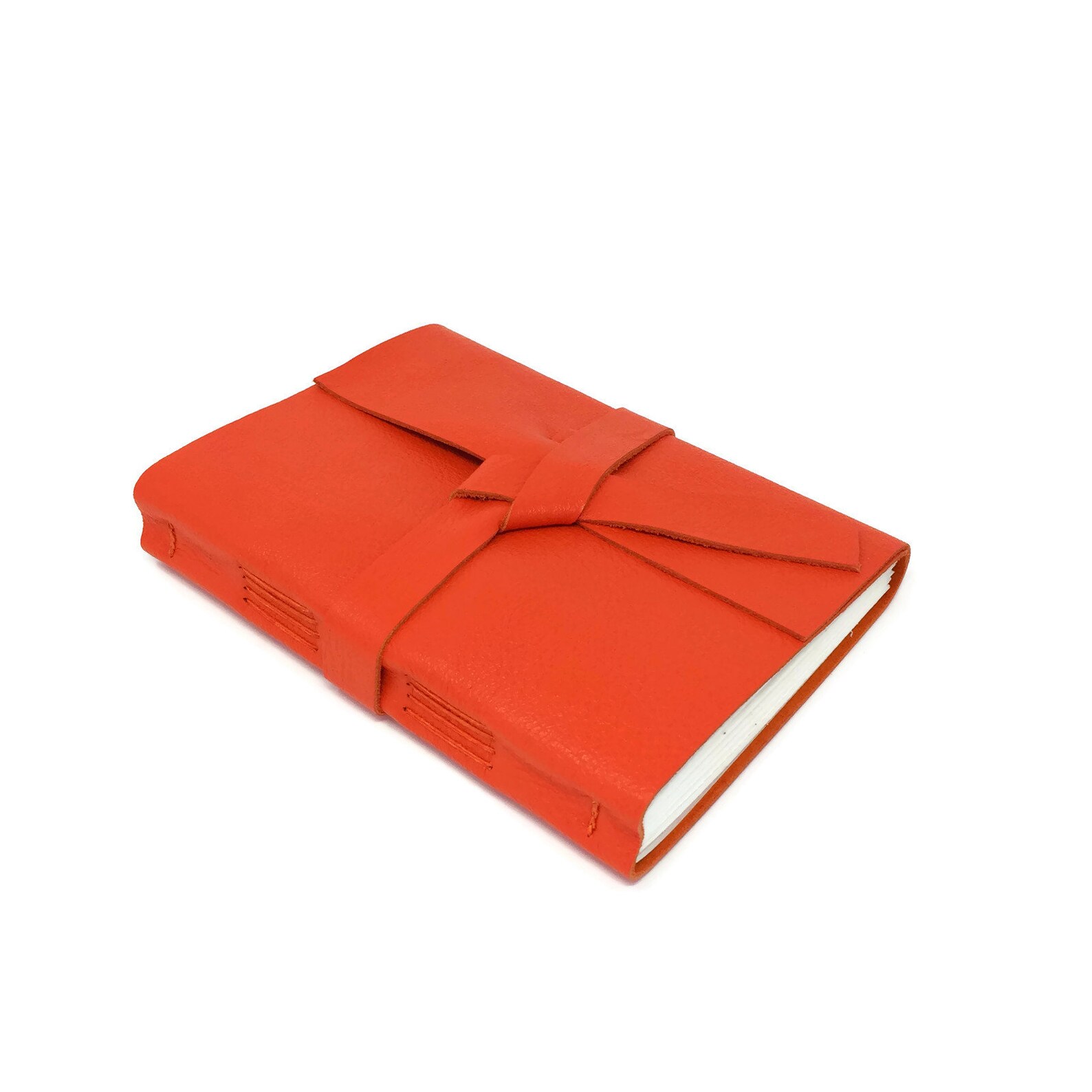 Orange Leather Journal Notebook Colorful Journal Etsy