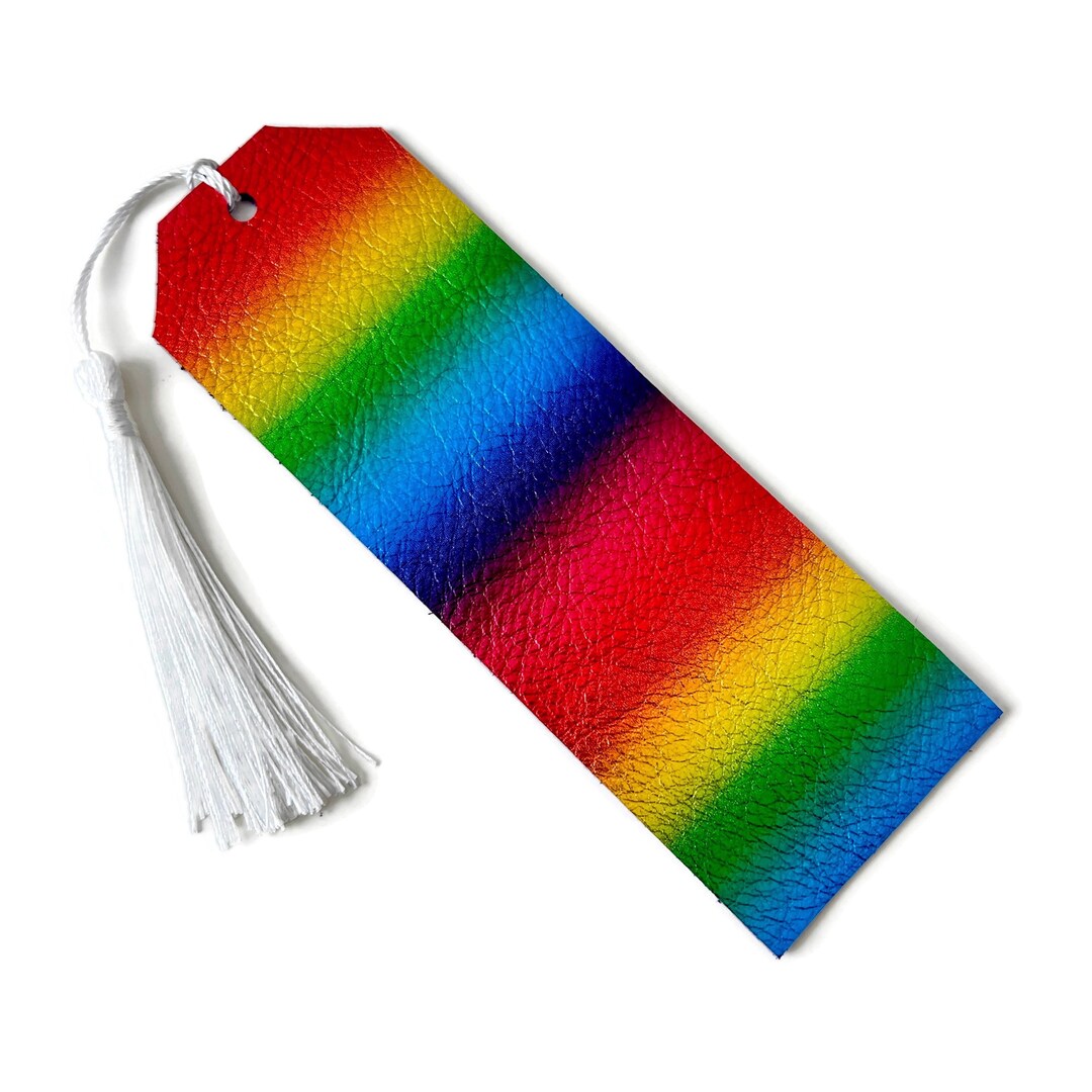 Metallic Rainbow Leather Bookmark, Colorful Book Mark Pretty Aesthetic ...