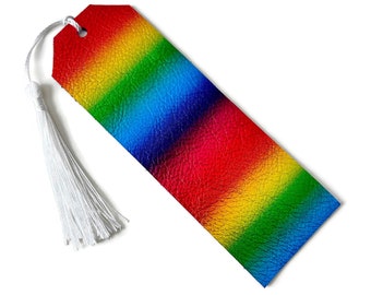 Metallisches Regenbogen-Leder-Lesezeichen, buntes Lesezeichen, hübsches ästhetisches Lesezeichen, stolzes Geschenk, süßes Lesezeichen, luxuriöse Lesezeichen-Geschenke für Leser