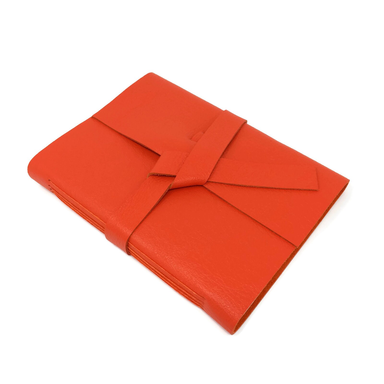 Orange Leather Journal Notebook Colorful Journal Etsy