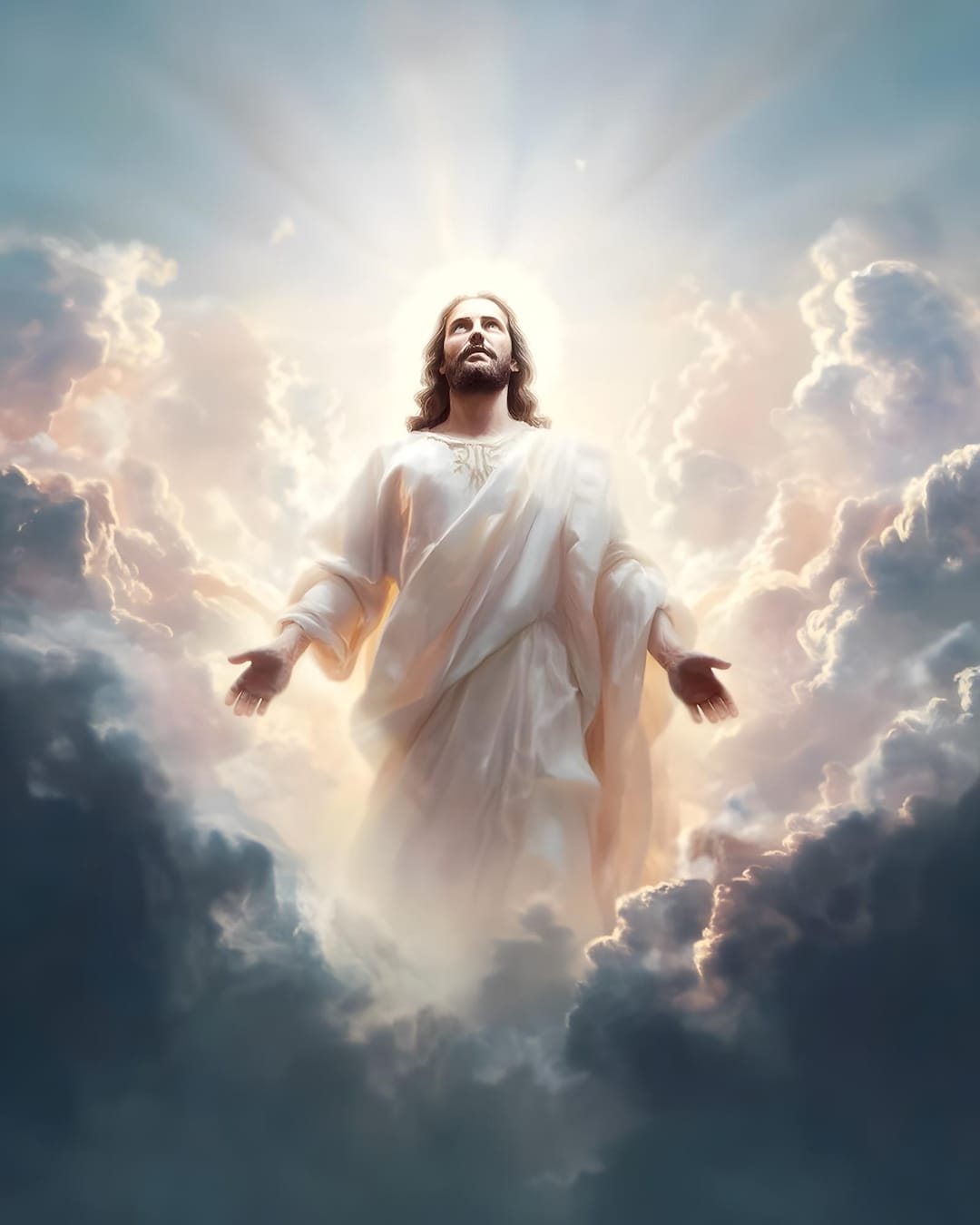Jesus in Clouds Print: Christian Religious Wall Art (digital Download ...