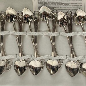 Vintage Bugatti Silver Plated Coffee Spoons, Heart Design, Original Box