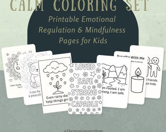 Calm Coloring Set – Printable Emotional Regulation & Mindfulness Pages for Kids