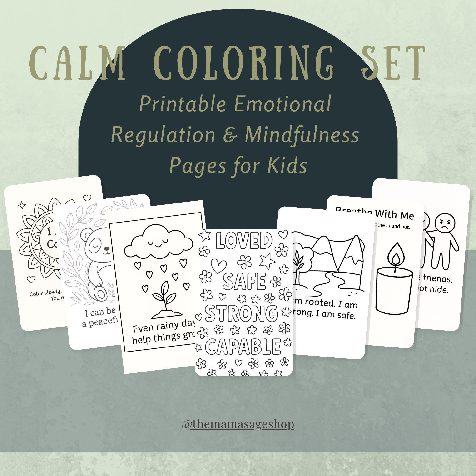 Calm Coloring Set – Printable Emotional Regulation & Mindfulness Pages ...