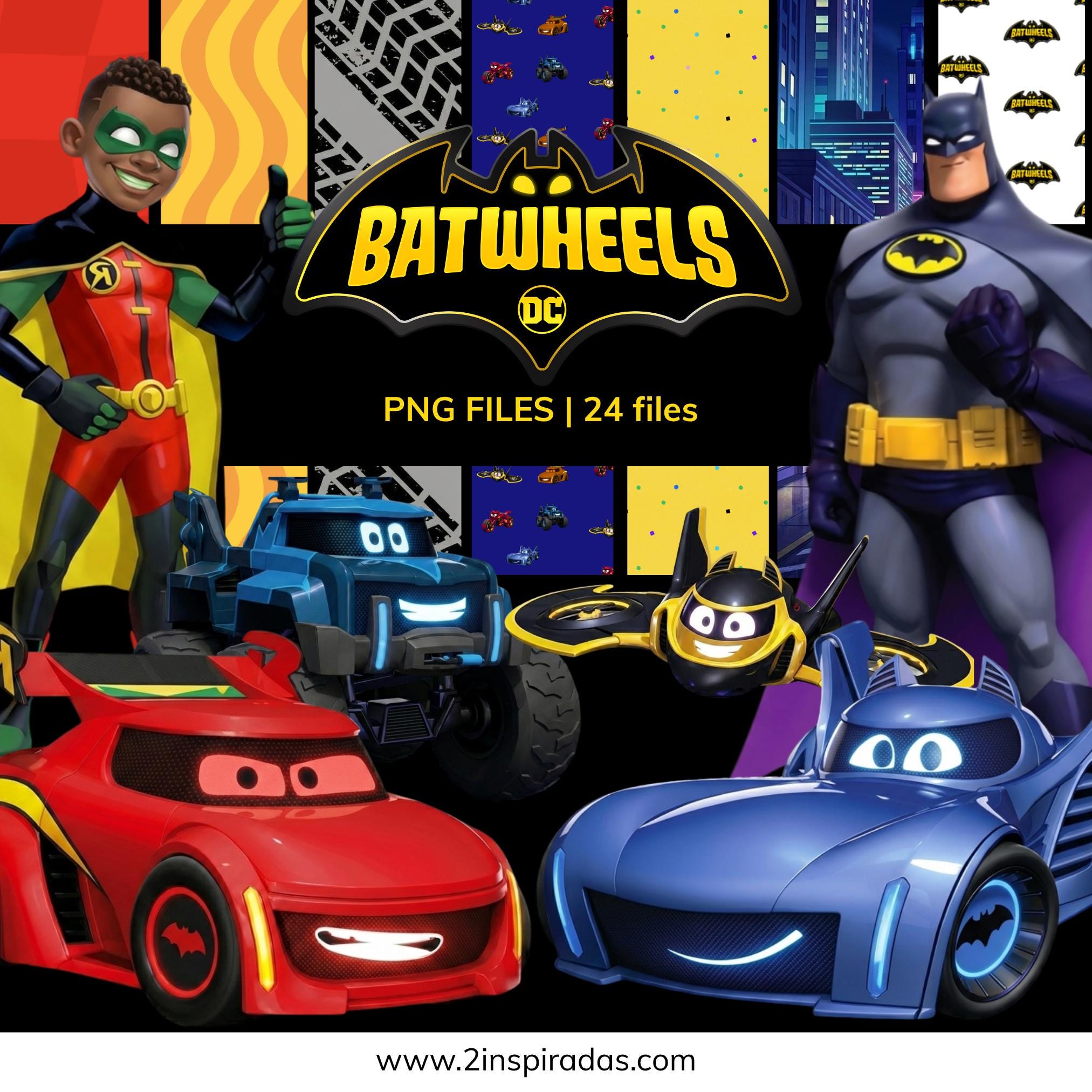 Clipart Batwheels 24 Characters Transparent Background | High Quality ...