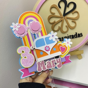 Editable and layered Groovy cake topper (Cricut, Silhouette, Loklik, Brother)