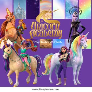 Clipart Unicorn Academy 24 Characters Transparent Background | High Quality