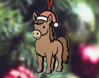 Laser Cut Horse Ornament: Rustic Christmas Bauble (Digital Download)