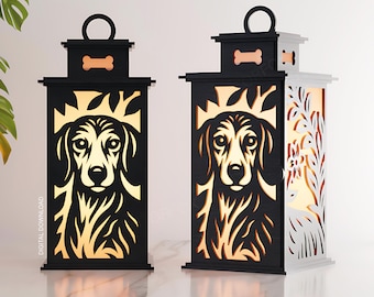 Dachshund Lantern – Laser Cut File | Sausage Dog SVG | Pet Memorial Lantern | Digital Download | 3mm Laser Cutting | Dog Lover Gift