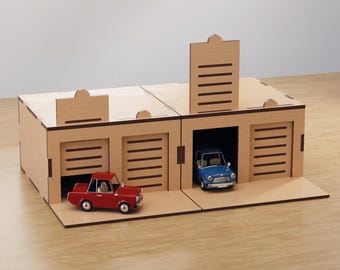 Modular Toy Car Garage SVG | Laser Cut File for Toy Car Storage | Wooden Parking Garage XTool & Glowforge Ready | DIY Toy Display Box