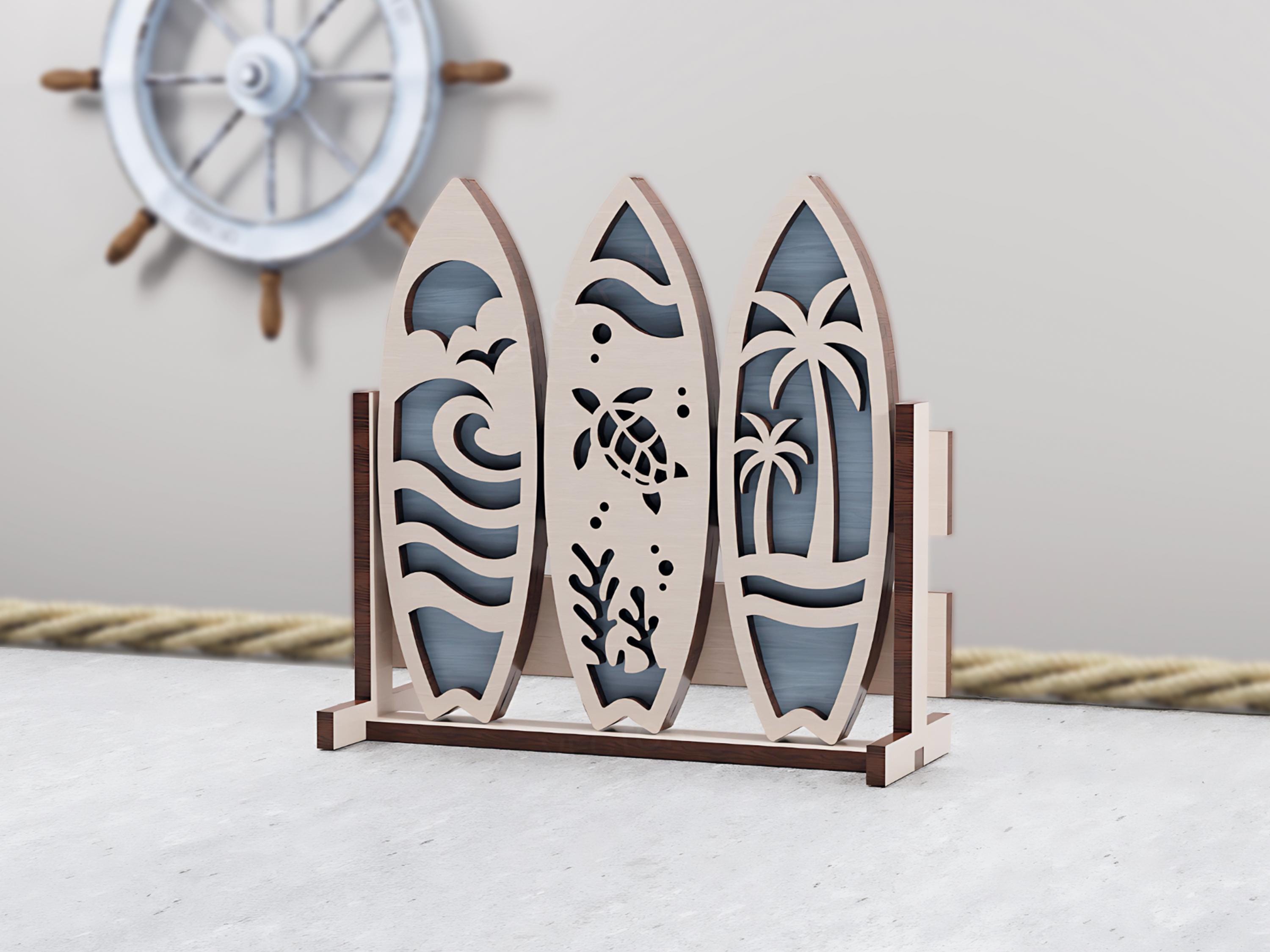 Set 6 Portatovaglioli In Ghisa A Tema Oceano – Forma Bussola, Colori Blu, Bianco E Grigio Invecchiati, 4.4x5x5 Cm