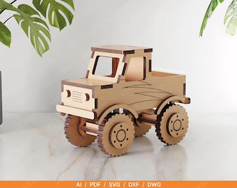 Monster Truck – Laser Cut File | Big Wheels Truck SVG | Wooden Toy Truck | Digital Download | 3mm Laser Cutting | Off Road Toy