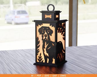 Great Dane Lantern Laser Cut File | Great Dane SVG | Pet Memorial Lantern | Digital Download | 3mm Laser Cutting | Dog Lover Gift