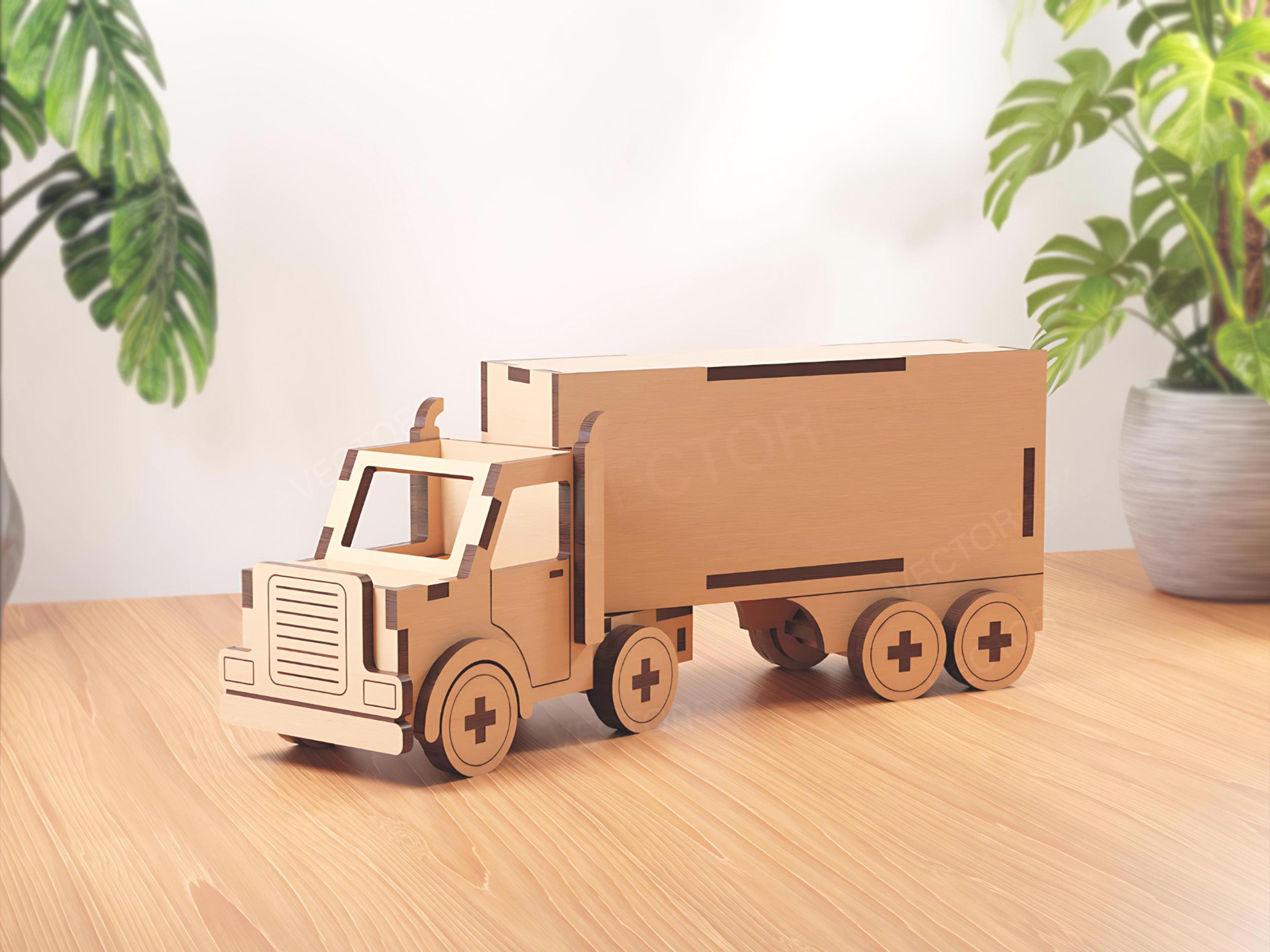 Camiones Autitos De Madera Artesanales Paper Truck Model España