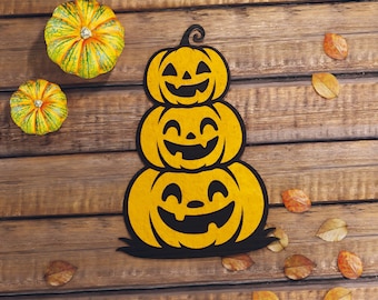 3-Tier Pumpkin Sign – Laser Cut File | Halloween Pumpkin SVG | Glowforge & xTool Ready | Fall Decor | Digital Download