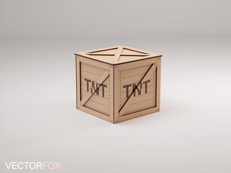 TNT Storage Box – Laser Cut File | Wooden Toy Box SVG | Gamer Room ...