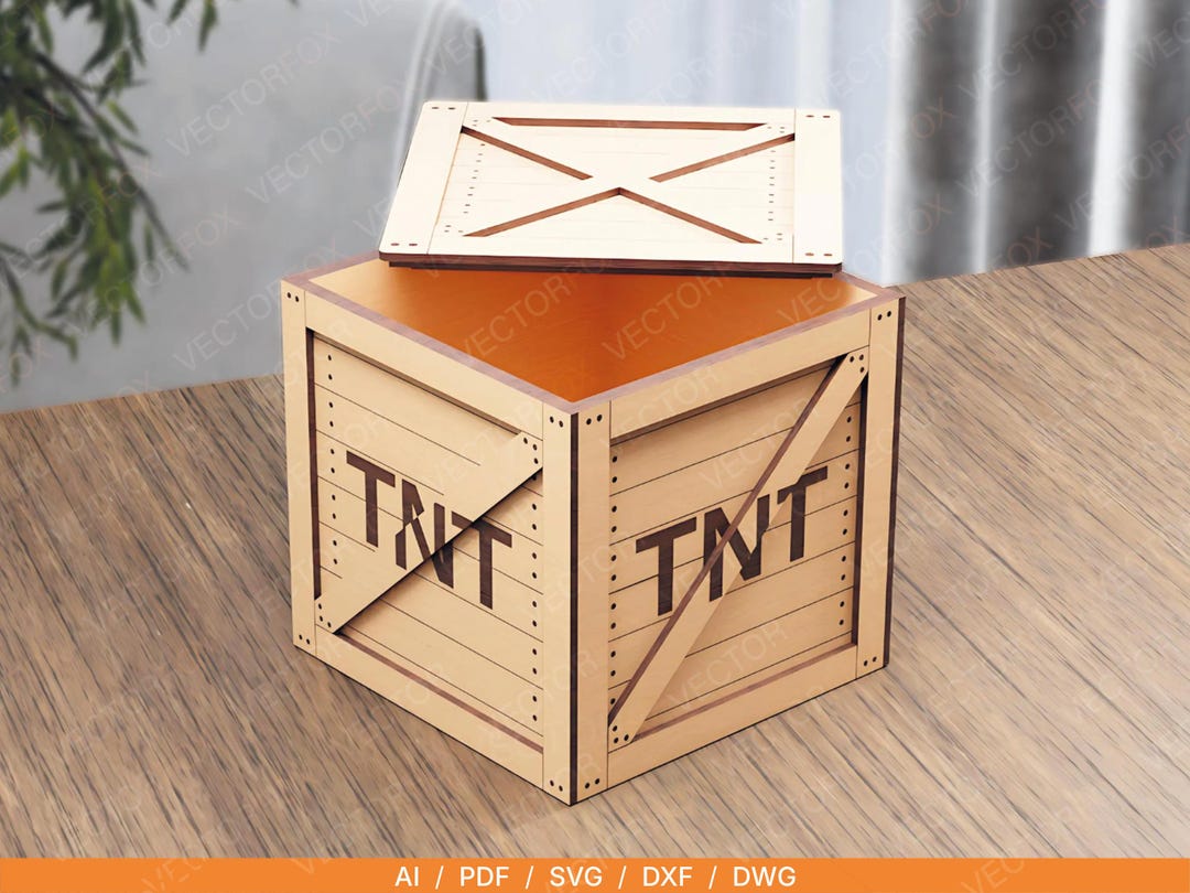 TNT Storage Box – Laser Cut File | Wooden Toy Box SVG | Gamer Room ...