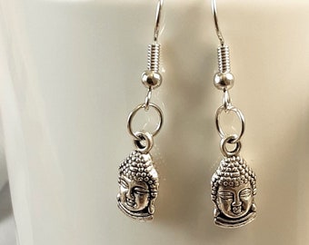 The Buddha Antiqued Silver Earrings, Nickel-Free Earwires, zinc alloy charms, hangs about 1 1/2 inches from the earlobe, light weight