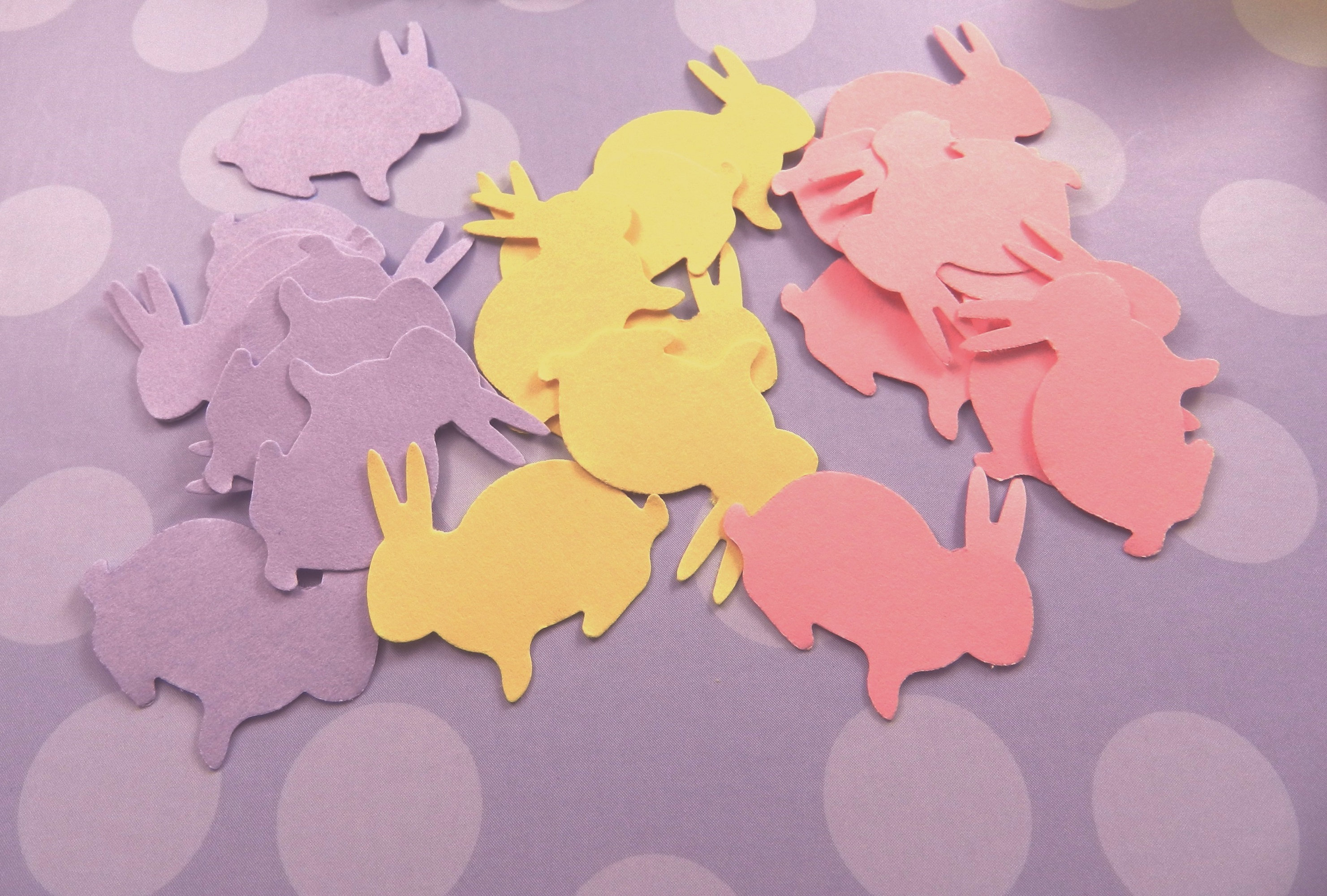 105 Pastel Bunny Rabbits in Pink Yellow Lilac Baby Showers - Etsy