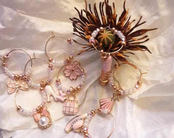 Dress Up Pink-N-Pretty Wine Charm Markers (8 ct)