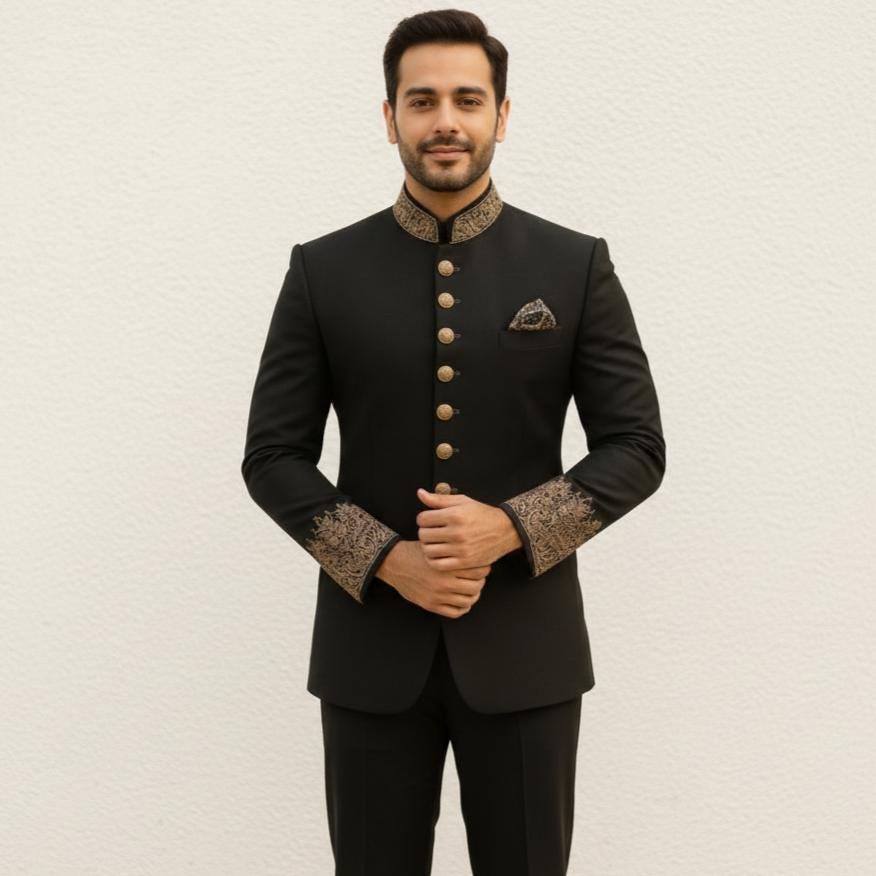 Itailorman Men's Indian Kurta Sherwani 2-Piece Suit – Cotton Blend, Ethnic Wedding Wear