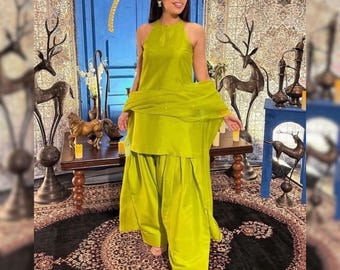 Pure Raw Silk Farshi Shalwar Kameez- Pakistani Indian Designer Salwar Suit | 3PC Panjabi Patiala Party Dress | Luxury Wedding & Eid Outfit