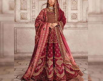 red net dress designs pakistani Luxury Embroidered Red Net Formal Dress Best Price Online in Pakistan