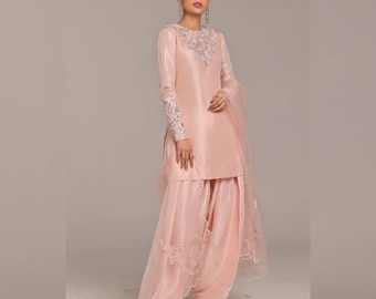 Farshi Shalwar Suit Pakistani Designer Silk Shalwar Kameez Embroidered Dress Latest Punjabi Patiala Partywear Nikkah Dress Ethnic EId Outfit