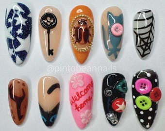 Uñas postizas de gel, set de uñas artificiales - Coraline
