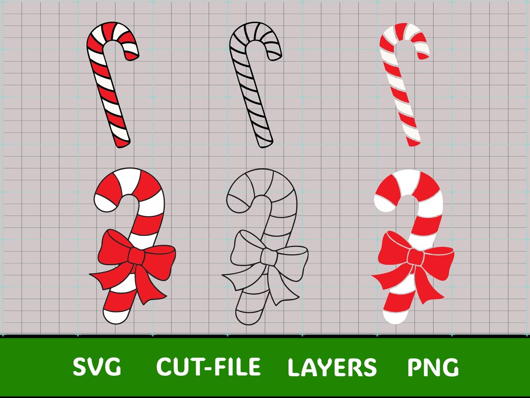 Candy Cane SVG Bundle | Christmas Candy Cane Layered SVG | Holiday ...