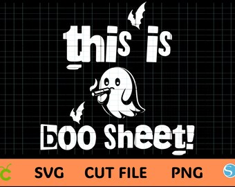 Divertente fantasma "Boo Sheet" SVG - File Cricut con gioco di parole di Halloween