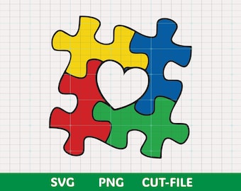 Autismmedvetenhetspussel SVG PNG | Autismmamma-skjortdesign | Neurodiversitetspusselbit | Direkt nedladdning Cricut-klippfil | Sublimering PNG