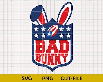 Bad Bunny Football SVG – Team Benito, Cricut Cut-fil (digital nedladdning)