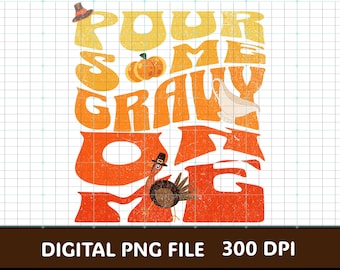Versami un po' di sugo PNG: divertente disegno del Ringraziamento (download digitale)
