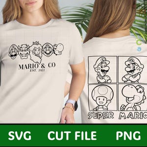Marioo and Friends SVG バンドル | Epic Universe 風 Cricut カットファイル | すぐにダウンロードできる Super Marioo and Friends SVG | ゲーマー向け SVG バンドル
