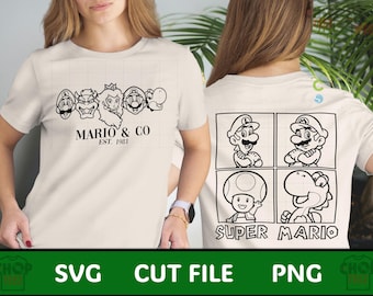 Marioo och vänner SVG-paket | Episkt universum-inspirerad Cricut-klippfil | Direkt nedladdning Super Marioo och vänner SVG | Gamer SVG-paket