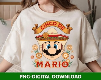 Cinco de Mario PNG | Rolig Fiesta-speldesign | Cinco de Mayo-parodi-tröjagrafik | Direktnedladdning PNG | Party-T-shirtdesign