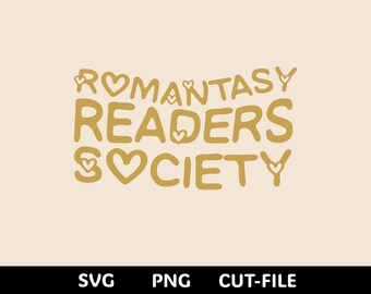 Sociedad de Lectores de Romances SVG / Amante de los Libros SVG / Pegatina con Cita de Libros / Lector de Romances de Fantasía PNG
