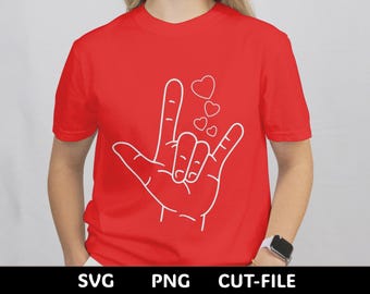 ASL ik hou van je handteken gesneden bestand | Valentijnsdag SVG-PNG