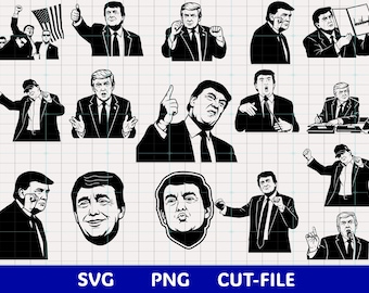 Rolig Trump SVG-paket, politiska SVG-klippfiler, enkla Cricut- och silhuettdesigner, Trump Meme SVG, nybörjarvänligt paket
