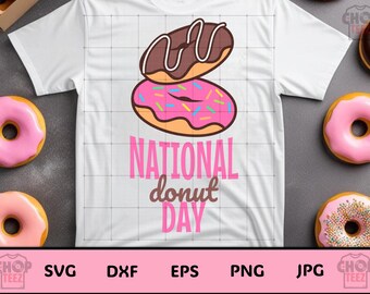 National Donut Day SVG | Funny Kawaii Donut Clipart (Digital Download)
