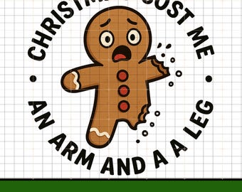 Funny Gingerbread Christmas PNG: Holiday Sublimation Design (Digital Download